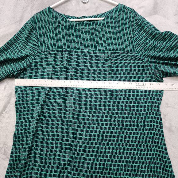 Banana Republic Top Womens Size XL Green Blue Back Button Crop Slit Sleeve - Picture 8 of 10